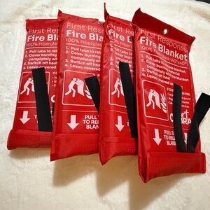 Mart Cobra Emergency Fire Blankets for Home and Kitchen - 4 Pack - 40” x 40”